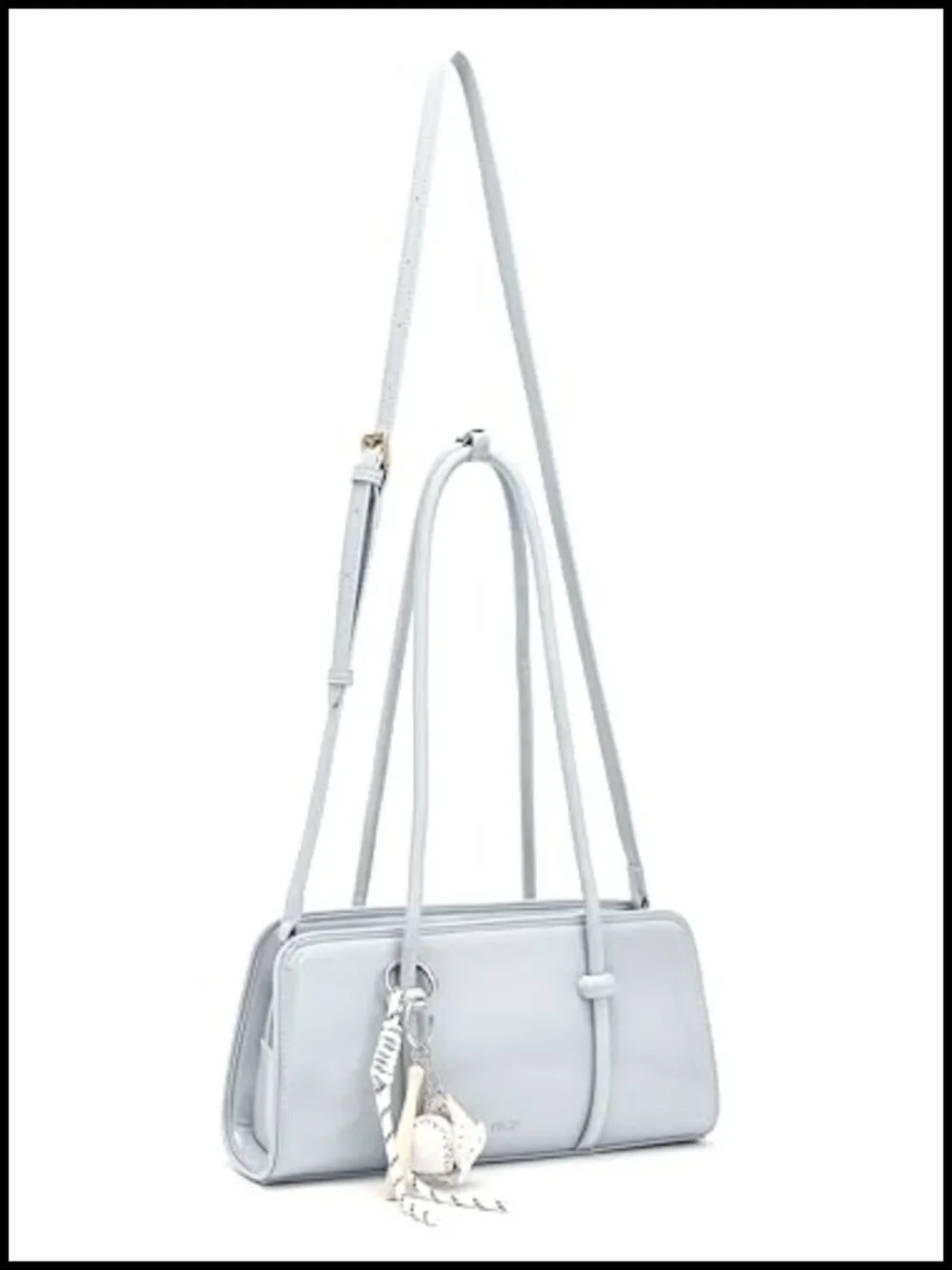 Women's Glossy PU Leather Satchel Crossbody Shoulder Bag with Multi Pockets